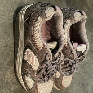 Shape ups shoes grey pink and silver